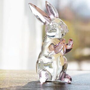 Crystal Rabbit Bunny Figurine Art Glass Paperweight So Cute
